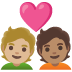 🧑🏼‍❤️‍🧑🏽 couple with heart: person, person, medium-light skin tone, medium skin tone display on Google